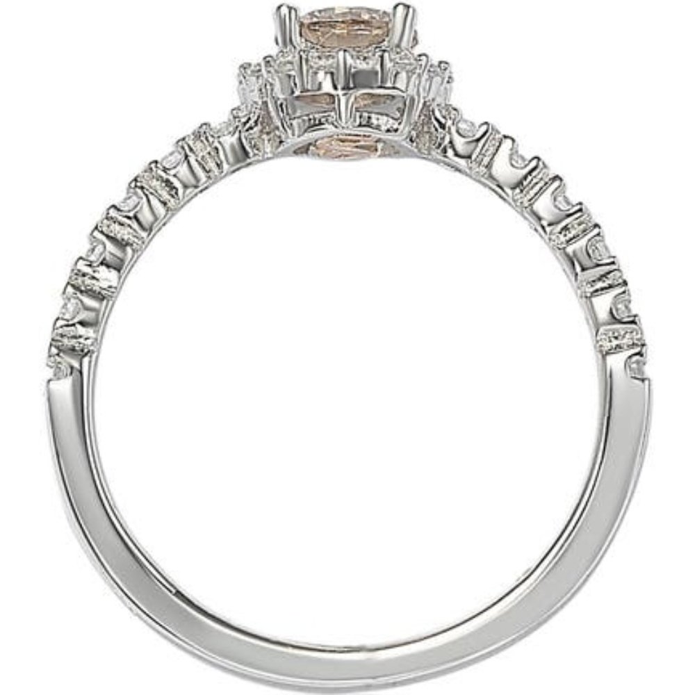 Suzy Levian Sterling Silver Brown CZ Bridal Ring - Picture 4 of 4